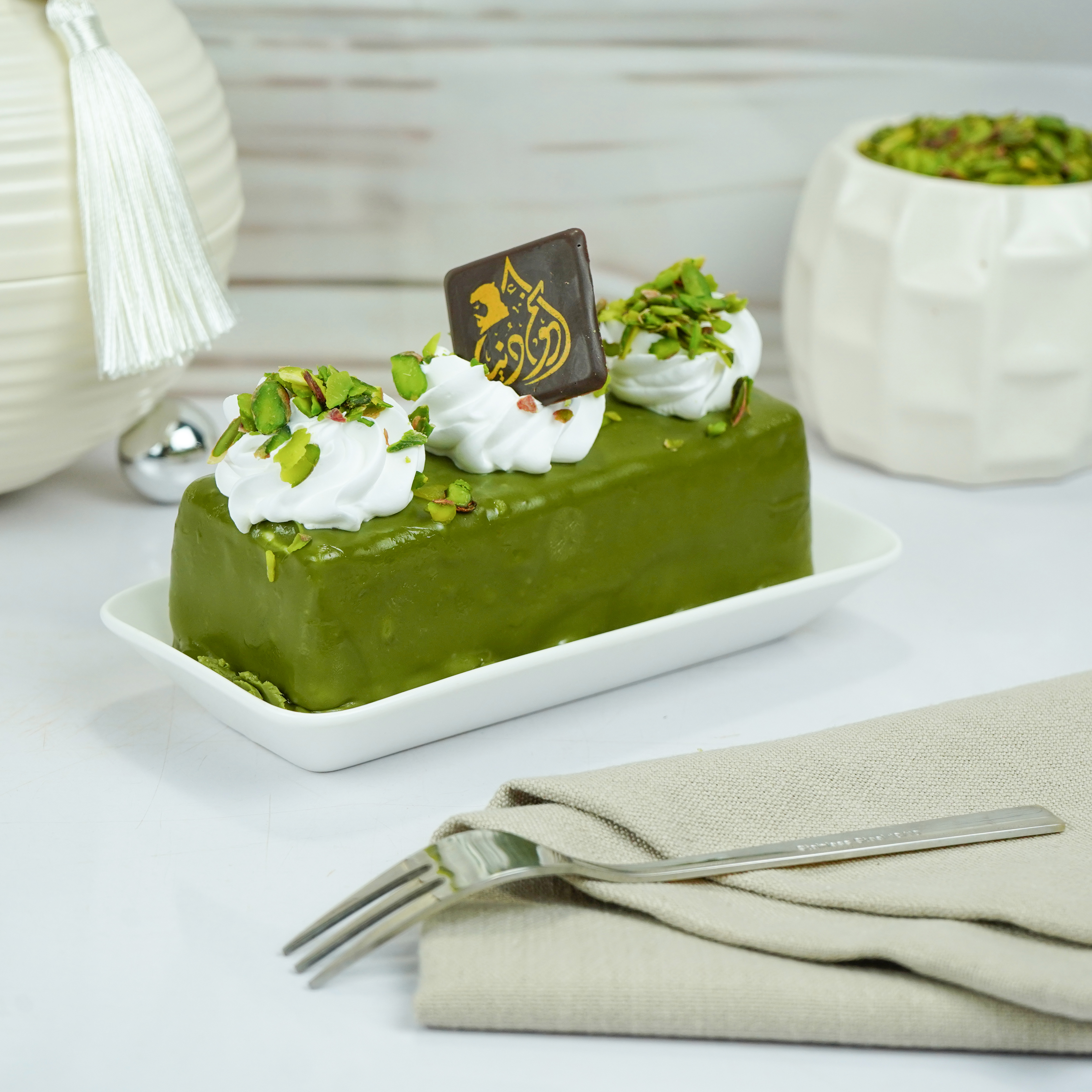 Pistachio Mousse Cake Pieces